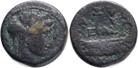 Phoenicia, Tyre. Time of Vespasian. A.D. 69-79. AE 23 . Dated CY 203 (A.D. 77/8). Turreted and veiled head of Tyche right, palm branch behind / IEPAC,...