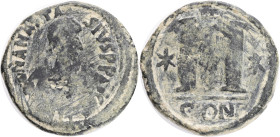 ANASTASIUS I.(491-518).Constantinople.Follis.Obv : DN ANASTASIVS PP AVG.Pearl diademed, draped, cuirassed bust to right.Rev : Large M, star left, cros...