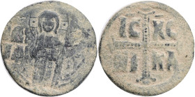 Byzantine, Anonymous (1034-1041 AD) Constantinople.Obv: ЄmmANOVHA, IC-XC, three-quarter length figure of Christ standing facing, wearing nimbus crown,...