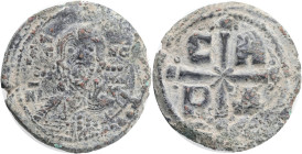 Byzantine, Romanus IV Diogenes (1068-1071 AD) Constantinople AE Follis,Obv: IC-XC / NI-KA, facing bust of Christ, nimbate, holding book of Gospels.Rev...