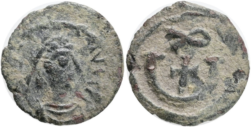 Justinian I (527-565), Theoupolis (Antiochia), AE pentanummium .Obv.: D N IVSTIN...