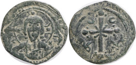 NICEPHORUS III.(1078-1081).Class I Anonymous.Constantinople.Follis.Obv : IC XC to left and right of bust of Christ, nimbate, facing, right hand raised...