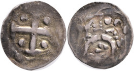 Austria Eberhard I. von Hippoltstein und Biburg 1147-1164, Erzbistum Salzburg. Friesacher Pfennig, o.J.. Salzburg, Pr.8var., Lu.4, CNA Ca.5, Ag. 0,97g...