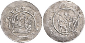 Bohemia VLADISLAUS I. 1 Denar, ND, (1120-1125), Cach#556 Var. 2 points under neck, Billon 0,79g, 17 mm R!
VF