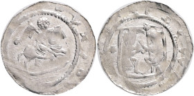 Bohemia SOBESLAUS I. 1 Denar, ND, (1125-1140), Cach#583a Billon 0,66g, 17 mm 
VF