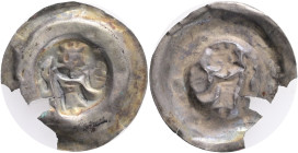 Bohemia Přemysl Otakar II., Brakteat Medium ND 1253-1278, Cach#805 Ag. 0,22g, 27mm incomplete, RR!
VF