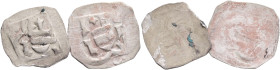 Germany 1 Pfennig JOHANN III., Leuchtenberg 1443-1460, Lot 2 coins Rad#XI/5, Ag. 0,51+0,43g irregular R!
VF