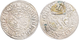Germany Hessen Guldengroschen ND LUDWIG I. 1413-58, plus 1/2 Pfennig JOHANN III., Hoffm#76 + Rad#XI/18, Ag. 2g 
XF-
