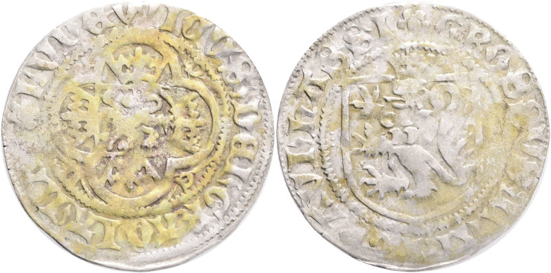 Germany Hessen Kronichter Groschen ND LUDWIG I. 1413-58, Kassel , Hoffm#76 Ag. 2...
