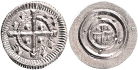 Hungary 1 Denar ND 1131-41 Béla II Var. "E" , Cross with 9 lines, ÉH#53, H#102, Ag.0,37g, 11,5mm
XF