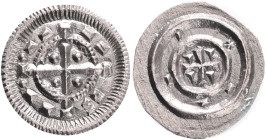 Hungary 1 Denar ND 1131-41 Béla II Var. "E" plus 3 dots, Cross with 9 lines, ÉH#53, H#102, Ag.0,33g, 11,5mm
XF