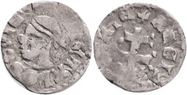 Hungary 1 Denar ( Saracenus) ND LOUIS I.(LAJOS) 1373-82, African head facing left ÉH#432, Ag. 0,43g 14mm
VF