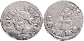 Hungary 1 Denar ( Saracenus) ND LOUIS I.(LAJOS) 1373-82, African head facing left ÉH#432, Ag. 0,64g 14mm
VF