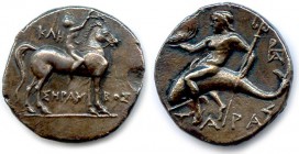 CALABRIA - TARENTUM 212-209 B.C
Hemidrachm