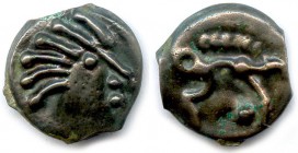 GAUL - SÉNONES Région de Sens vers 52 B.C
Potin with indian head