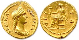 SABINA Vibia Sabina épouse d’Hadrien † 138
Aureus