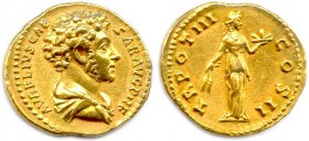MARC AURELE Marcus Aelius Aurelius Verus 7 mars 161 - 17 mars 180
Aureus