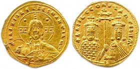 BASILE II Bulgaroktonos et CONSTANTIN VIII 
 10 janvier 976 - 15 décembre 1025
Histamenon nomisma