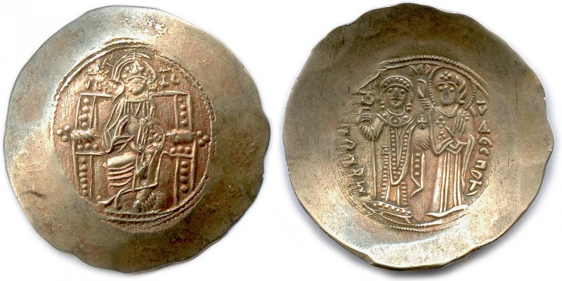 MANUEL Ier Comnène 1143-1180
Le Christ bénissant assis sur un trône. R/. L’emper...