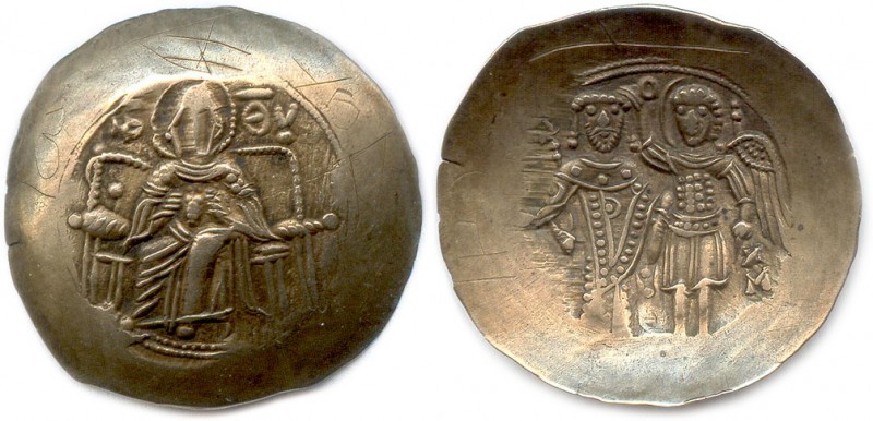 ISAAC II Angelus 1185-1195
La Vierge assise sur un trône. 
R/. L’empereur couron...