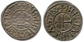 EUDES fils de Robert le Fort 29 février 888 - 3 janvier 898
Denier d’argent de Blois.(1,64 g)