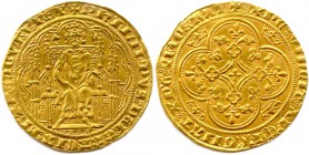 PHILIPPE VI de Valois 1328-1350
Chaise d’or (17 juillet 1346).(4,68 g)