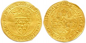CHARLES VI le Fol fils de Charles V 
Écu d’or à la Couronne (1ère émission 11 mars 1385).(4,01 g)
