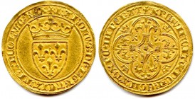CHARLES VI le Fol 1380-1422
Écu d’or à la Couronne (3e émission 11 septembre 1389).