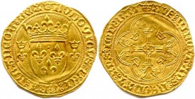 LOUIS XI le Prudent fils de Charles VII 
 22 juillet 1461 - 30 août 1483
Écu d’or à la Couronne (1ère émission 31 décembre 1461).