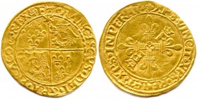 FRANÇOIS Ier le Restaurateur des Lettres 
 fils de Charles de Valois
 25 janvier 1515 - 31 mars 1547
Écu d’or au Soleil du Dauphiné (2e type 1ère émis...