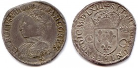 CHARLES IX 1560-1574
Teston d’argent MDLXIII (1563).