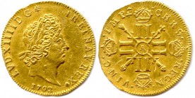LOUIS XIV le Grand 1643-1715
Demi-louis d’or aux huit L et Insignes 1702 A = Paris.(3,32 g)