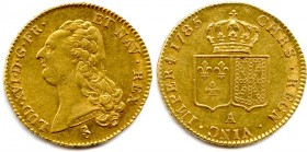 LOUIS XVI 1774-1793
Double-louis d’or à la tête nue 1785 A = Paris.(15,27 g)