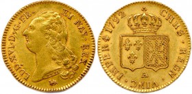 LOUIS XVI 1774-1793
Double-louis d’or au buste nu 1792 A = Paris. (15,29 g)