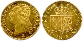 LOUIS XVI 1774-1793
Louis d’or au buste nu 1788 H = La Rochelle.(7,71 g)
