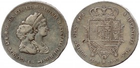 ITALIE Italy - ÉTRURIE - CHARLES-LOUIS 
 ET MARIE-LOUISE 27 mai 1803 - 10 décembre 1807
Dena d’argent de 10 lire 1807.(39,20 g)