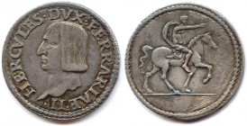 ITALIE - Italy FERRARE - HERCULE Ier d’Este 
20 août 1471 - 25 janvier 1505
Teston d’argent (1502-1504).(9,52 g)