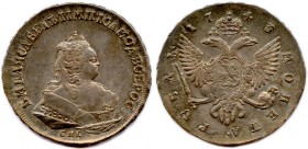 RUSSIE - Russia - ÉLISABETH fille de Pierre Ier
6 décembre 1741 - 5 janvier 1761
Rouble d’argent 1743