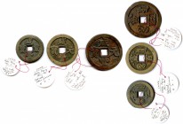 CHINA
HSIEN FENG 1851-1861
Trois monnaies en bronze