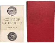 Lot de 2 OUVRAGES (1 relié et 1 broché) 
concernant les MONNAIES GRECQUES : 
JENKINS Kenneth. Coins of Greek Sicily. 
Bristish Museum 1966. (31 pages ...