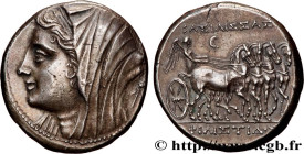 SICILY - SYRACUSE
Type : Seize litrai 
Date : c. 240-216 AC. 
Mint name / Town : Syracuse, Sicile 
Metal : silver 
Diameter : 27  mm
Orientation dies ...