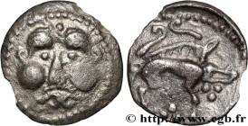 ANDECAVI (Area of Angers)
Type : Obole du type du pont de la Chaloire 
Date : c.80-50 AC.  
Metal : silver 
Diameter : 10  mm
Orientation dies : 12  h...