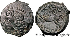 GALLIA - BITURIGES CUBI (Area of Bourges)
Type : Bronze ABVDOS aux trois annelets pointés 
Date : c. 60-50 AC. 
Mint name / Town : Bourges (18) 
Metal...
