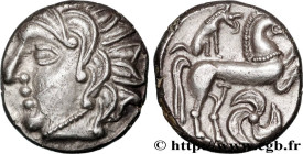 GALLIA - CARNUTES (Beauce area)
Type : Drachme au loup et au cheval 
Date : Ier siècle avant J.-C. 
Metal : silver 
Diameter : 14  mm
Orientation dies...
