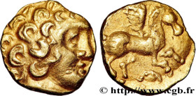 MEDIOMATRICI, Unspecified
Type : Quart de statère au pégase, type de Tarquimpol 
Date : c. 120-100 AC. 
Metal : gold 
Diameter : 11  mm
Orientation di...