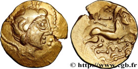 NAMNETES (Area of Nantes)
Type : Statère d'or à l'hippophore, à la grosse tête  
Date : c. 80-50 AC. 
Mint name / Town : Nantes (44) 
Metal : gold 
Di...