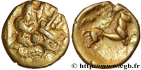 VENETI (Area of Vannes)
Type : Quart de statère d’or au droit oblitéré 
Date : IIe siècle avant J.-C. 
Mint name / Town : Vannes (56) 
Metal : gold 
D...