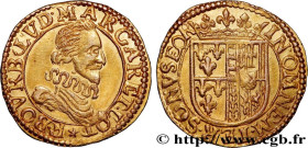 PRINCIPALITY OF CHATEAU-REGNAULT - FRANCIS OF BOURBON AND LOUISE-MARGUERITE OF LORRAINE
Type : Florin d’or 
Date : s.m. 
Metal : gold 
Diameter : 22  ...