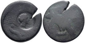 Sicily, Akragas, c. 425/0-410/06 BC. Æ Hemilitron (30mm, 17.19g). [Eagle standing r. on hare]. R/ [Crab; below, three pellets above crawfish l.]; c/m:...