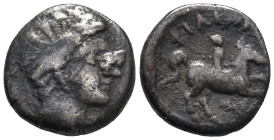 Kings of Macedon, Philip III Arrhidaios (323-317 BC). AR 1/5 Tetradrachm (13.5mm, 2.26g). Pella, c. 323-318/7 BC. Head of Apollo r., wearing tainia. R...